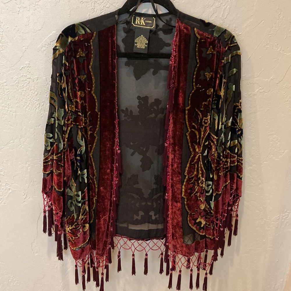 R&K Evenings Beaded Kimono Jacket